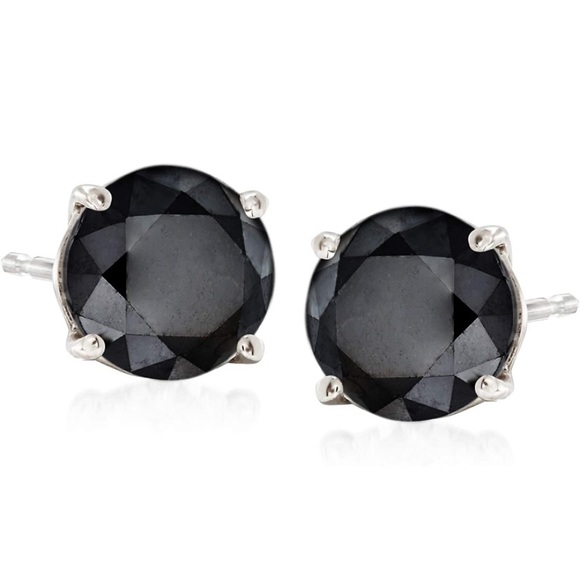 10k 2 Carat Black Diamond Moissanite Earrings - Picture 4 of 14